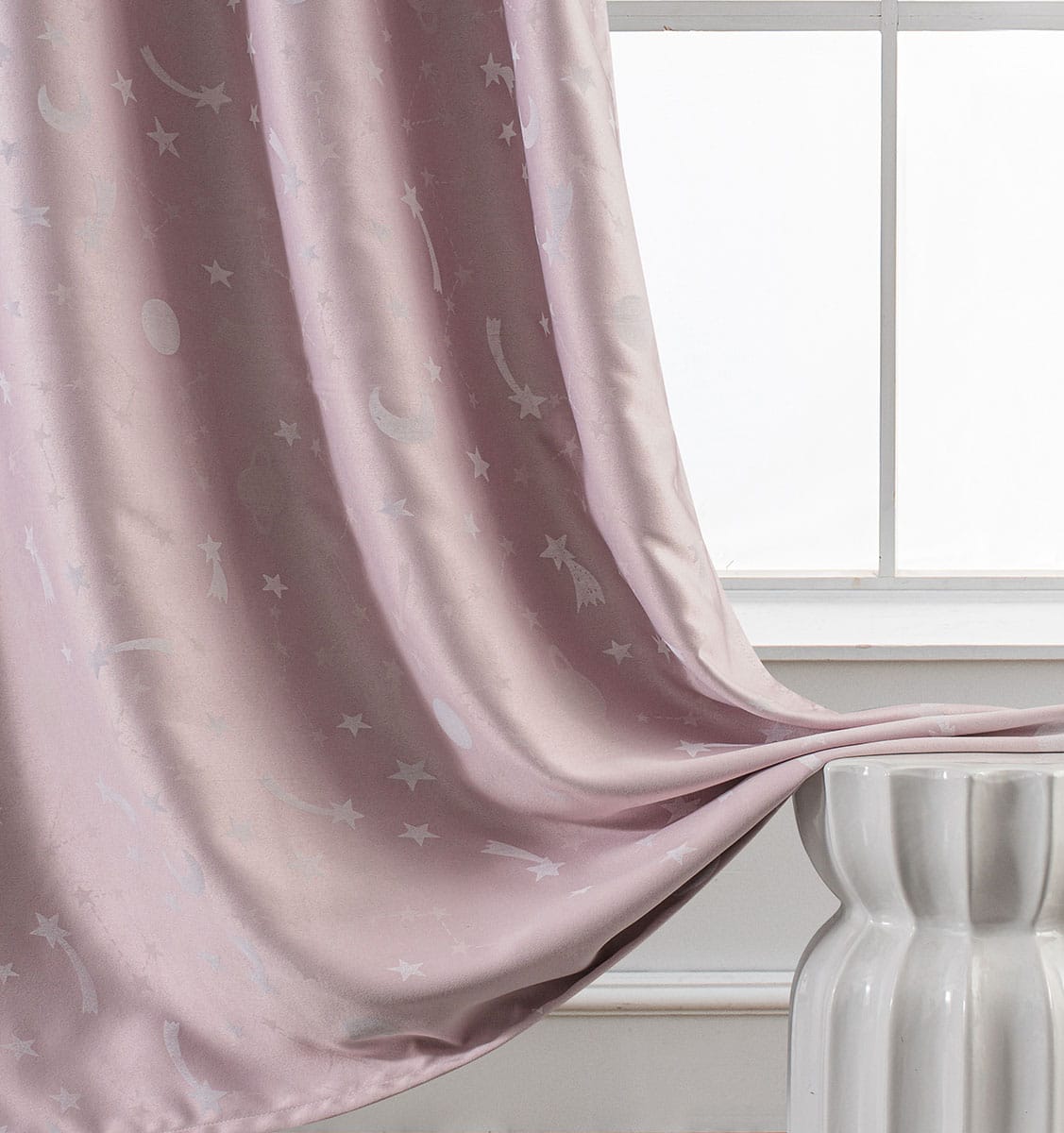 Beauty Home Κουρτίνα φωσφορίζουσα με 8 κρίκους Art 6140 140x260 Ροζ - Image 2