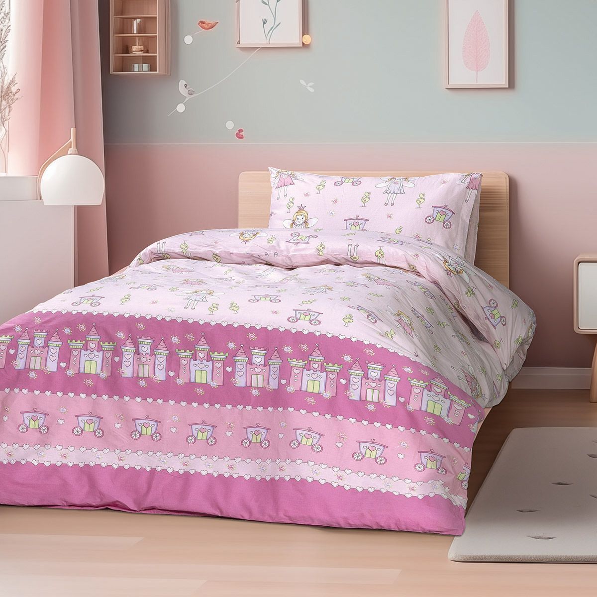Beauty Home Σετ σεντόνια μονά Dreamy Art 6232 170x260 Ροζ