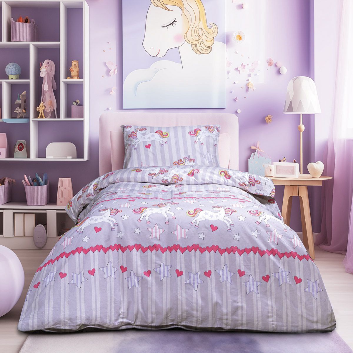 Beauty Home Σετ κουβερλί μονό Myth Art 6236 160x240 Λιλά