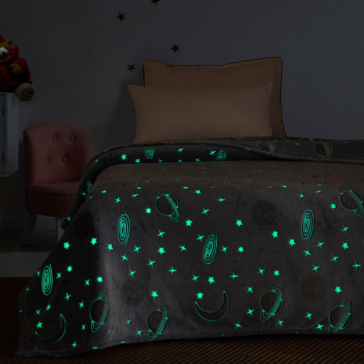 Beauty Home Κουβέρτα μονή φωσφορίζουσα Flash Art 6250 160x220 Γαλάζιο - Image 3