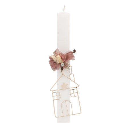 Beauty Home ΛΑΜΠΑΔΑ ΛΕΥΚΗ 33cm ΣΠΙΤΙ ΕΚΡΟΥ ΜΕ ΑΠΟΞΗΡΑΜΕΝΑ