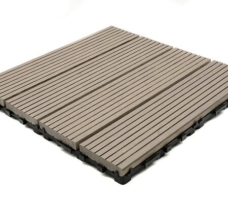 DECK-WPC ΠΛΑΚΑΚΙ ΔΑΠΕΔΟΥ 12mm 30Χ30 L.GREY 180 NewPlan