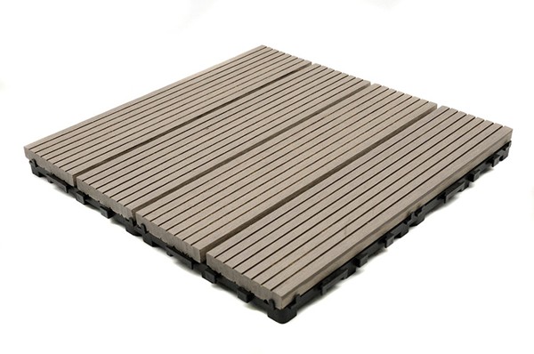 DECK-WPC ΠΛΑΚΑΚΙ ΔΑΠΕΔΟΥ 12mm 30Χ30 L.GREY 180 NewPlan