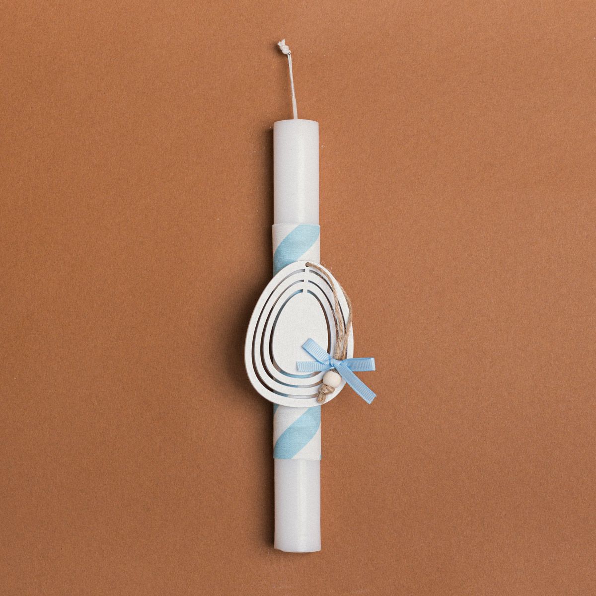 Beauty Home ΛΑΜΠΑΔΑ 25cm ΞΥΛΙΝΟ ΑΥΓΟ ΛΕΥΚΟ ΣΕ ΣΥΣΚΕΥΑΣΙΑ ΔΩΡΟΥ - Image 4