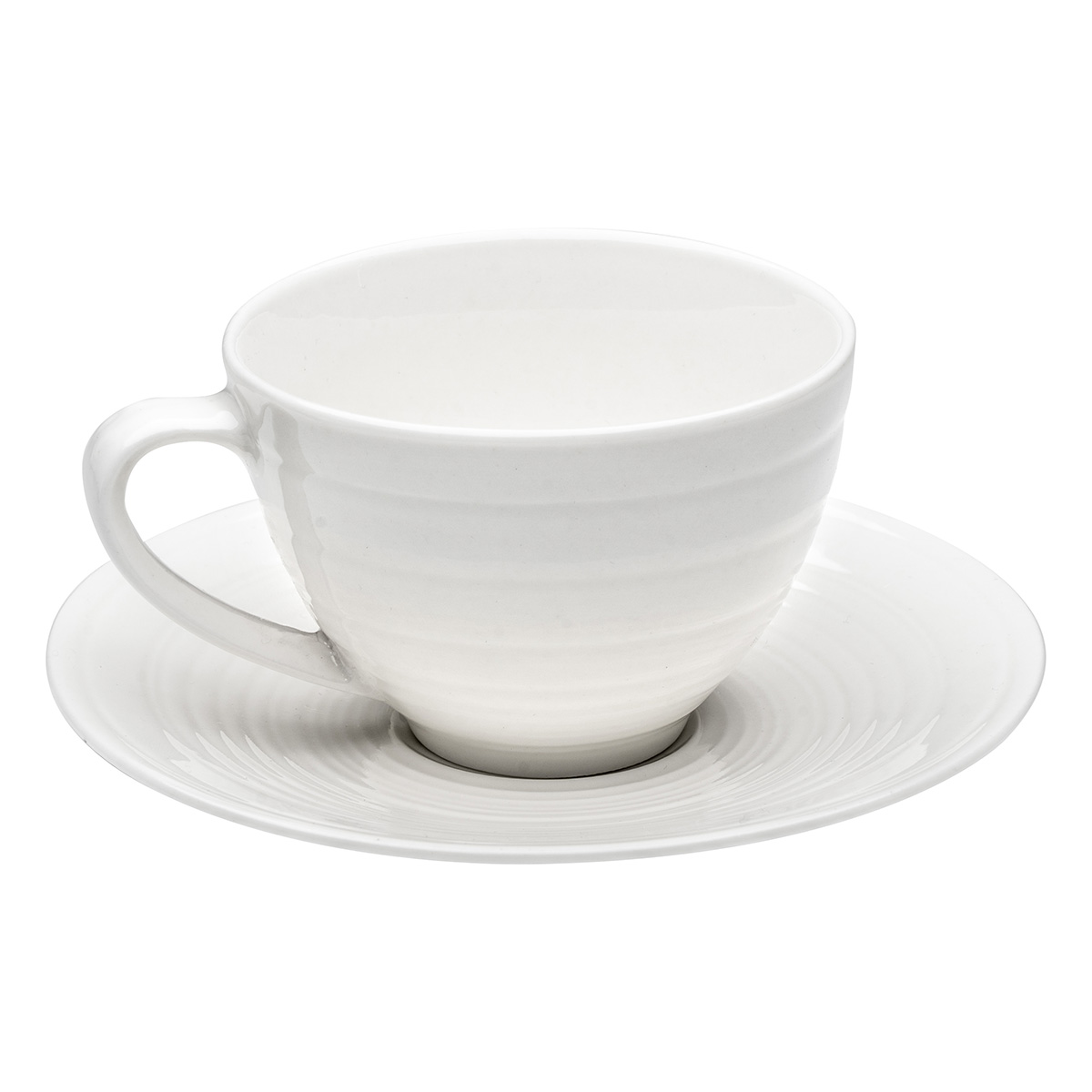 Beauty Home Φλυτζάνι πορσελάνης με πιατάκι Sensations Art 7704 250ml Λευκό - Image 2