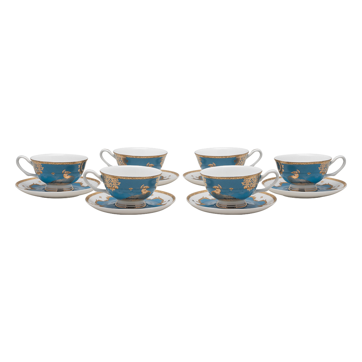 Beauty Home Σετ φλυτζάνια τσαγιού πορσελάνης 12τμχ Eternal Art 7718 Μπλε