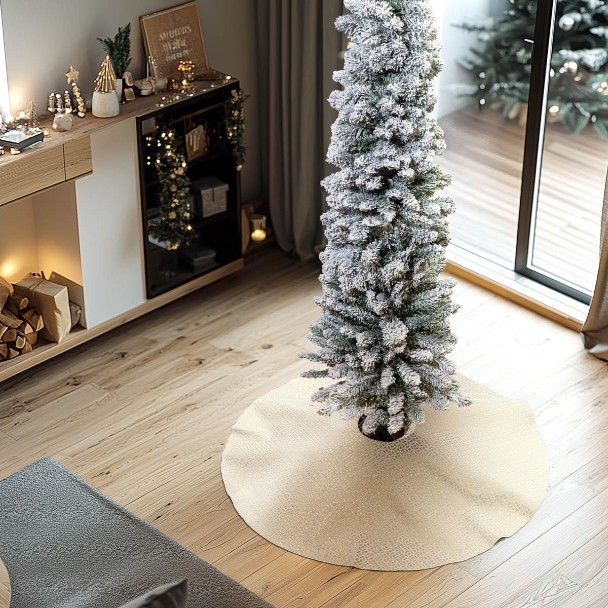 Beauty Home ΠΟΔΙΑ ΔΕΝΤΡΟΥ 90 CM ΖΑΚΑΡ ΕΚΡΟΥ- ΧΡΥΣΟ - Image 3