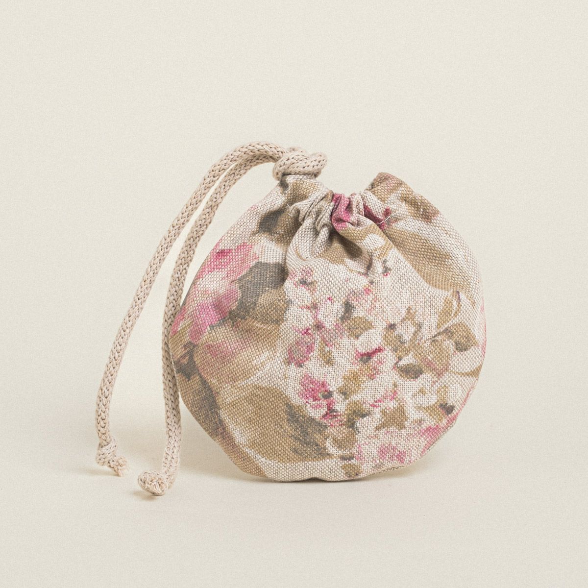Beauty Home ΠΟΥΓΚΙ ΟΒΑΛ ΜΕ ΚΟΡΔΟΝΙ 13 x 14 cm ΚΛΑΣΙΚΟ ΦΛΟΡΑΛ ΜΠΕΖ