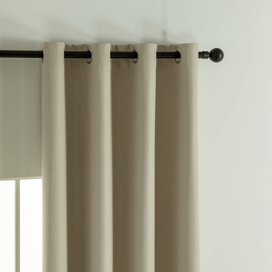 Beauty Home Κουρτίνα Full Blackout σκίασης με 8 κρίκους Soft Art 8391 Beige 140x270 Άμμου - Image 5