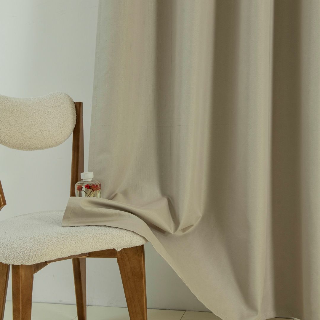 Beauty Home Κουρτίνα Full Blackout σκίασης με 8 κρίκους Soft Art 8391 Beige 140x270 Άμμου - Image 9