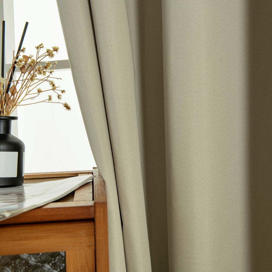 Beauty Home Κουρτίνα Full Blackout σκίασης με 8 κρίκους Soft Art 8391 Beige 140x270 Άμμου - Image 10