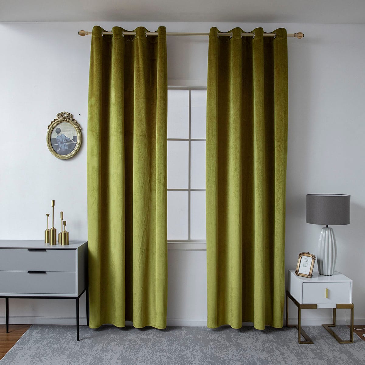 Beauty Home Κουρτίνα βελούδο σκίασης με 8 μεταλλικούς κρίκους Art 8399 140x270 Χρυσό