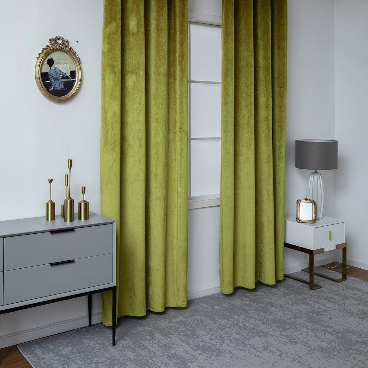 Beauty Home Κουρτίνα βελούδο σκίασης με 8 μεταλλικούς κρίκους Art 8399 140x270 Χρυσό - Image 2