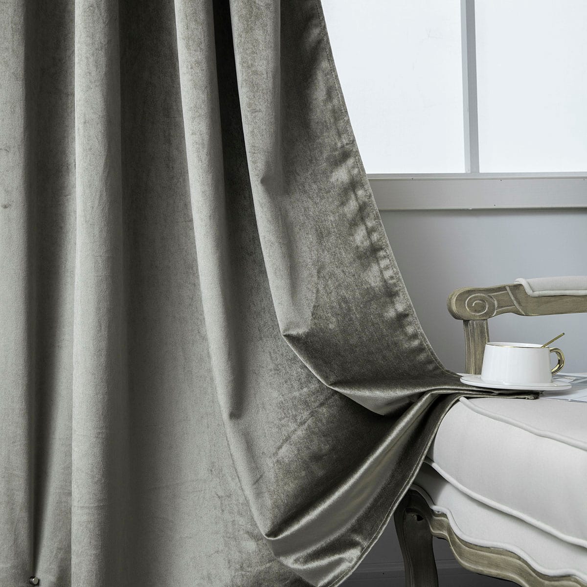 Beauty Home Κουρτίνα βελούδο σκίασης με 8 μεταλλικούς κρίκους Art 8399 140x270 Βιζόν - Image 3