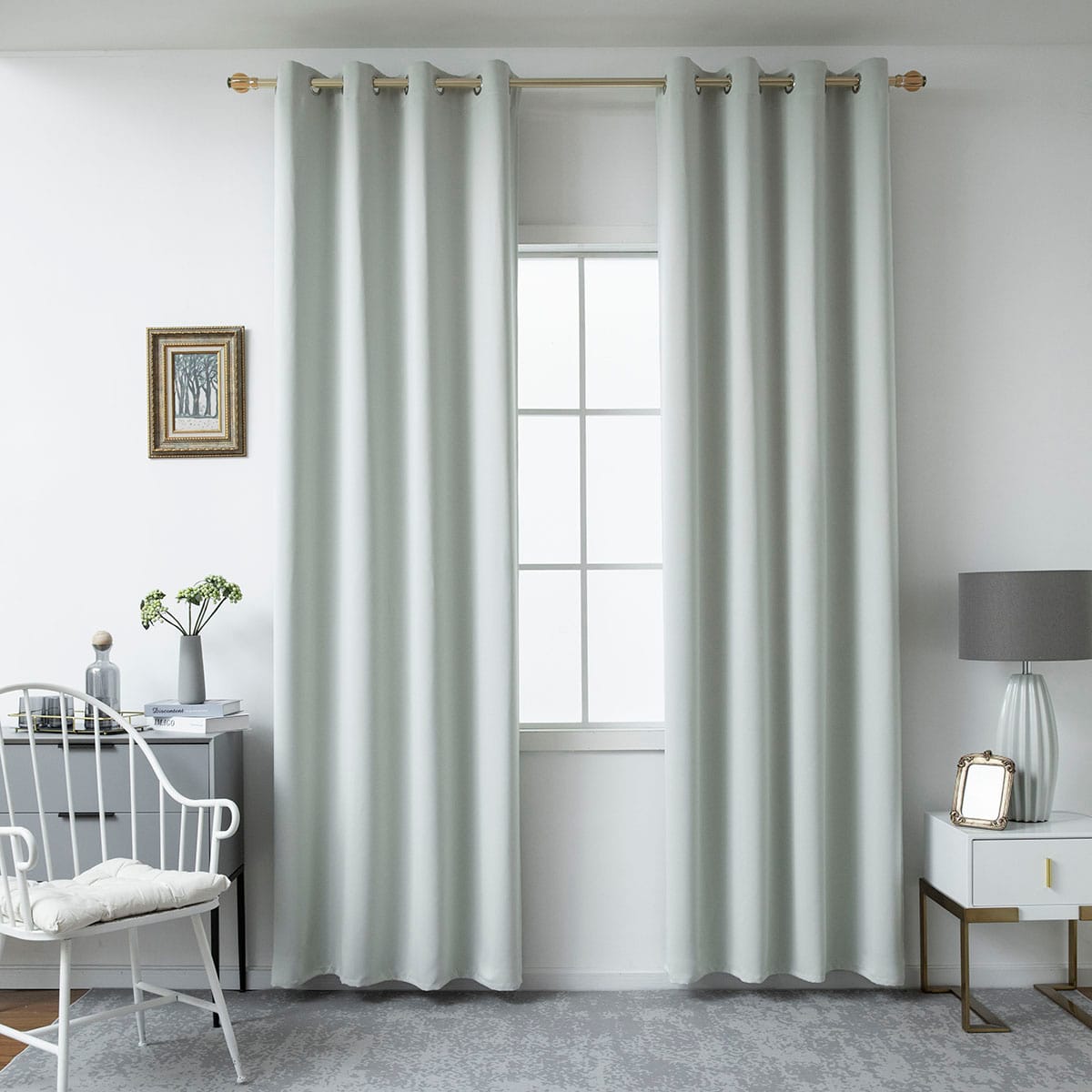 Beauty Home Κουρτίνα Blackout σκίασης με 8 κρίκους Ideal Art 8400 140x270 Γκρι