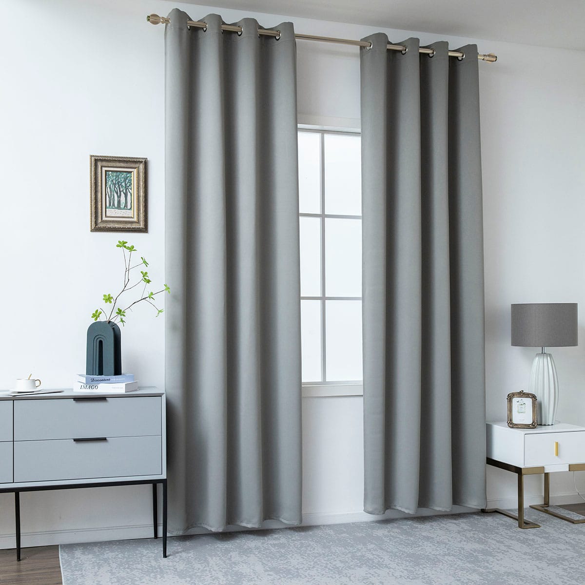 Beauty Home Κουρτίνα Blackout σκίασης με 8 κρίκους Art Ideal 8400 140x270 Ανθρακίτης - Image 2
