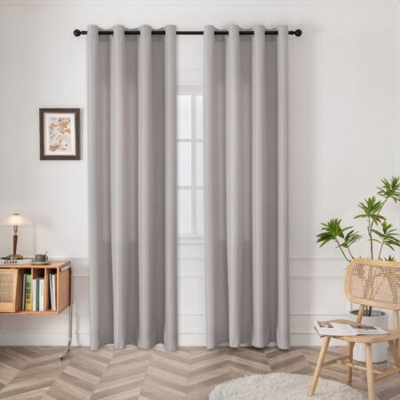 Beauty Home Ύφασμα κουρτίνας με το μέτρο μεσαίας σκίασης Effect Art 8443 Φ320 Ασημί
