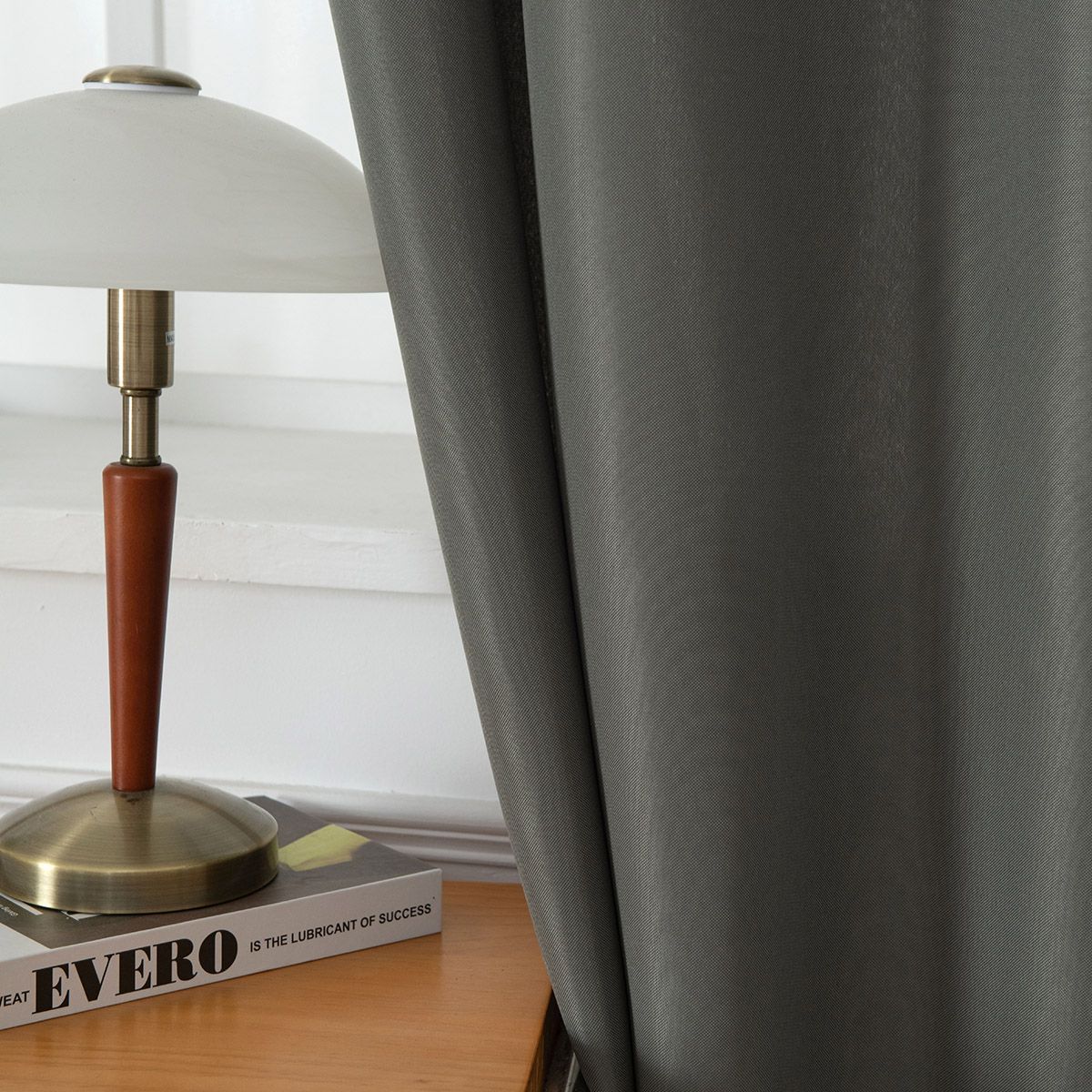 Beauty Home Κουρτίνα μεσαίας σκίασης με 8 μεταλλικούς κρίκους Effect Art 8443 140x270 Ανθρακί - Image 11