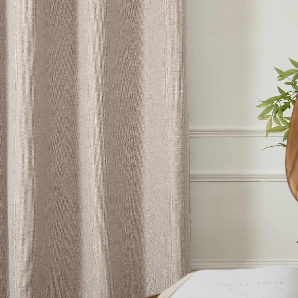 Beauty Home Κουρτίνα Blackout Jacquard σκίασης με 8 μεταλλικούς κρίκους Glare Art 8444 140x270 Μπεζ - Image 3