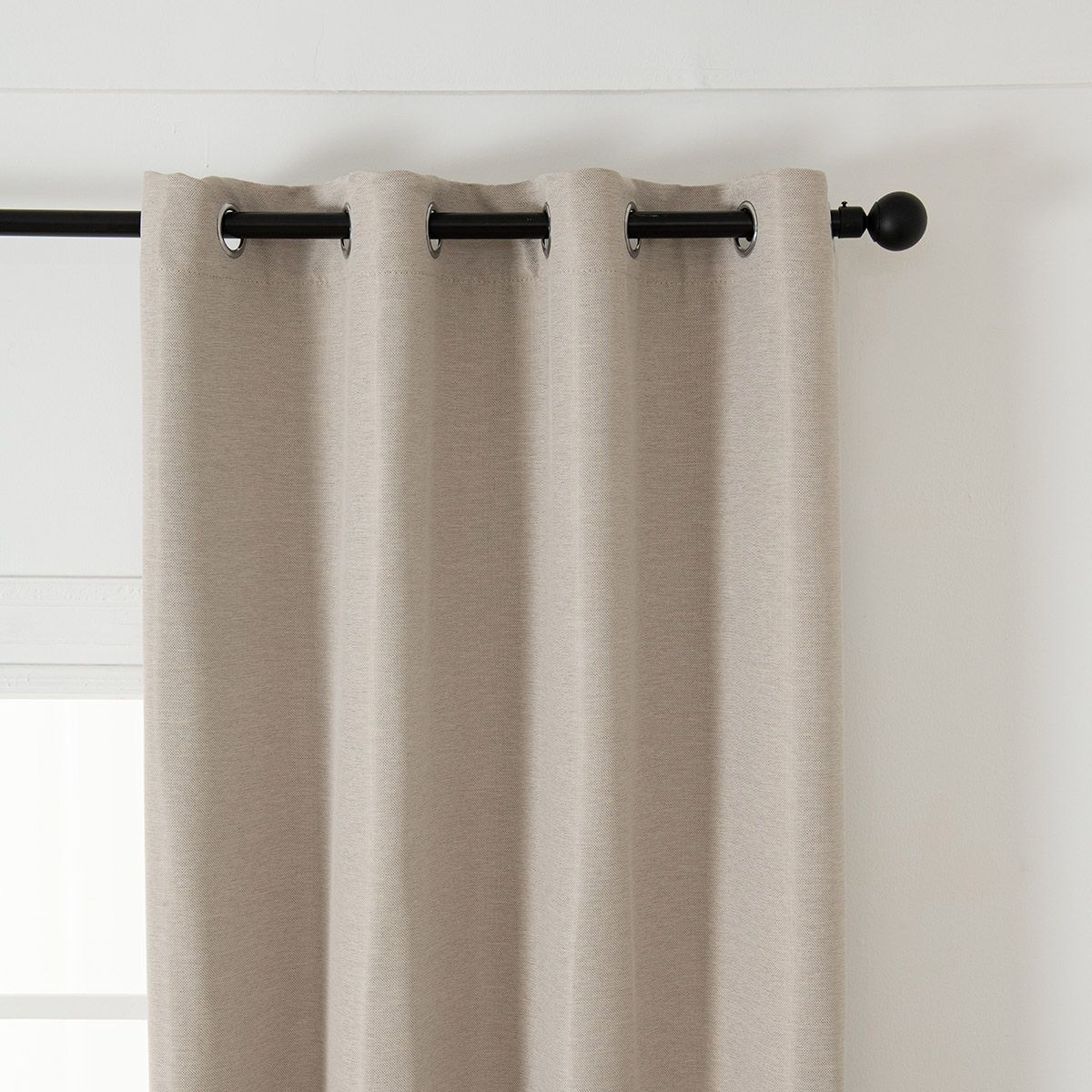 Beauty Home Κουρτίνα Blackout Jacquard σκίασης με 8 μεταλλικούς κρίκους Glare Art 8444 140x270 Μπεζ - Image 4