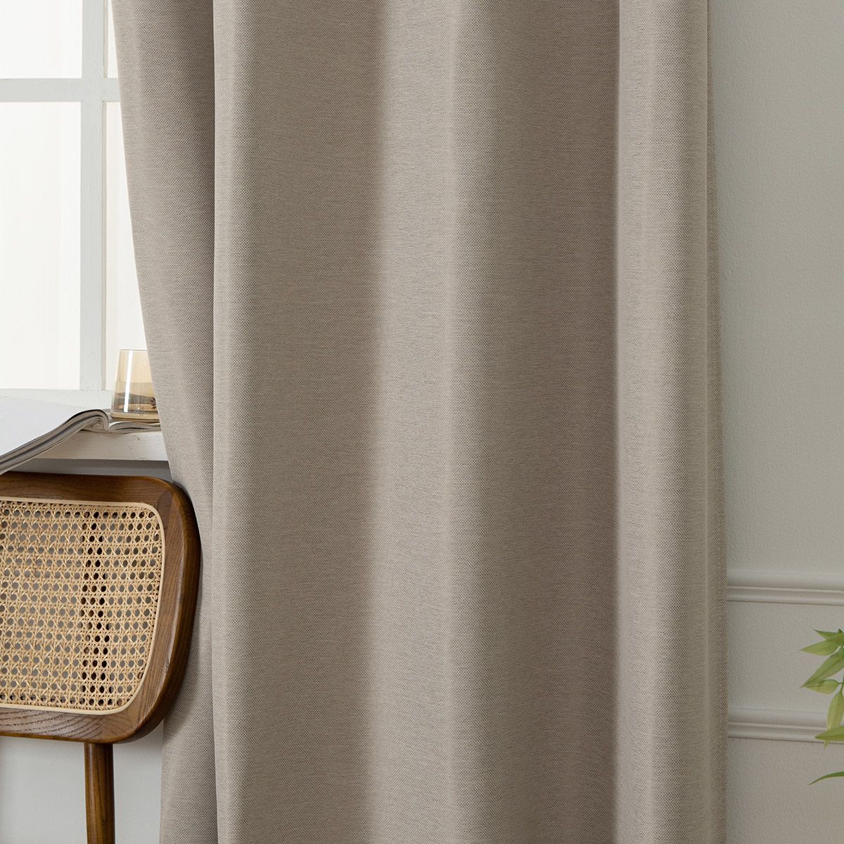 Beauty Home Κουρτίνα Blackout Jacquard σκίασης με 8 μεταλλικούς κρίκους Glare Art 8444 140x270 Μπεζ - Image 7