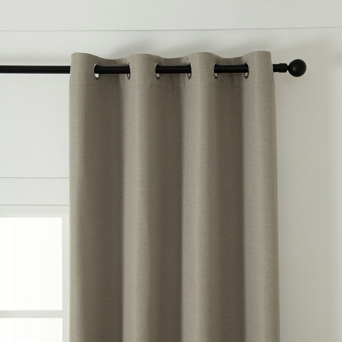 Beauty Home Κουρτίνα Blackout Jacquard σκίασης με 8 μεταλλικούς κρίκους Glare Art 8444 140x270 Άμμου - Image 4