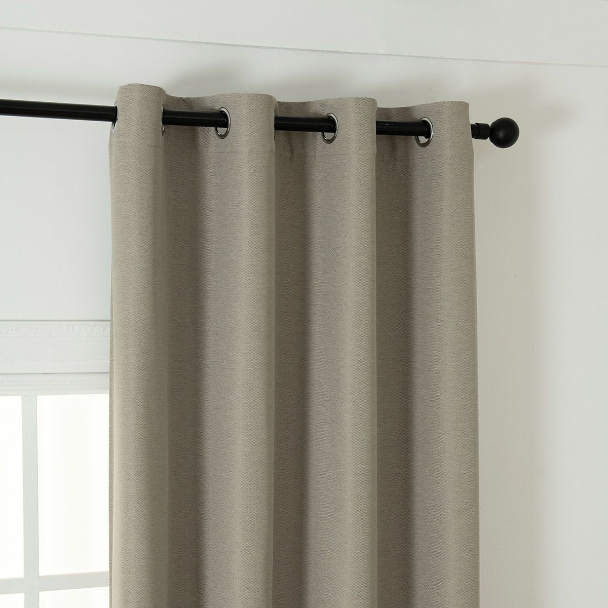 Beauty Home Κουρτίνα Blackout Jacquard σκίασης με 8 μεταλλικούς κρίκους Glare Art 8444 140x270 Άμμου - Image 5