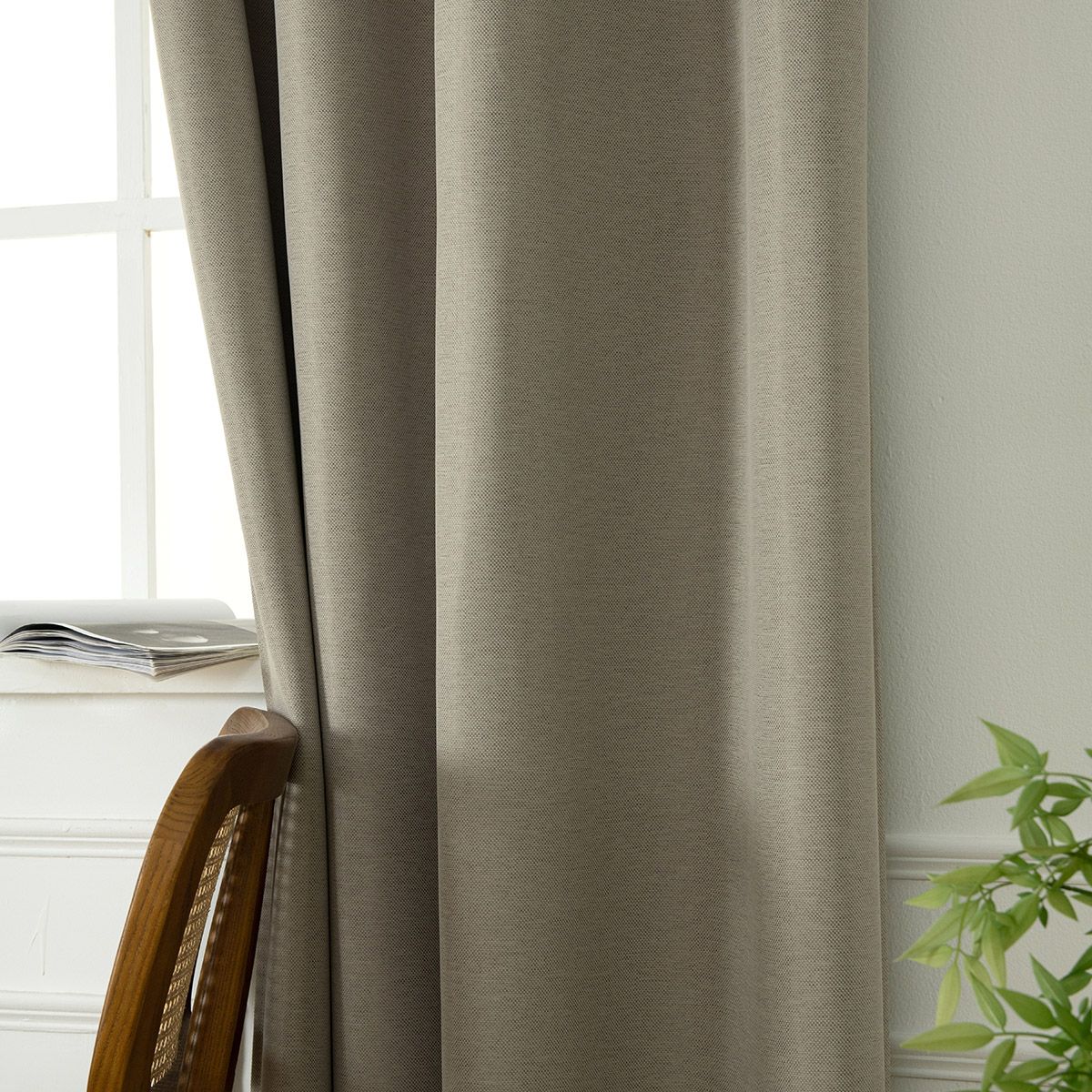 Beauty Home Κουρτίνα Blackout Jacquard σκίασης με 8 μεταλλικούς κρίκους Glare Art 8444 140x270 Άμμου - Image 7