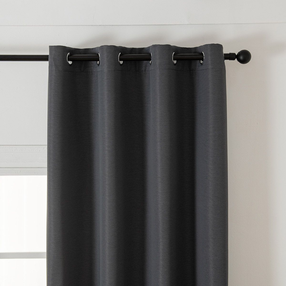 Beauty Home Κουρτίνα Blackout Jacquard σκίασης με 8 μεταλλικούς κρίκους Glare Art 8444 140x270 Ανθρακί - Image 3