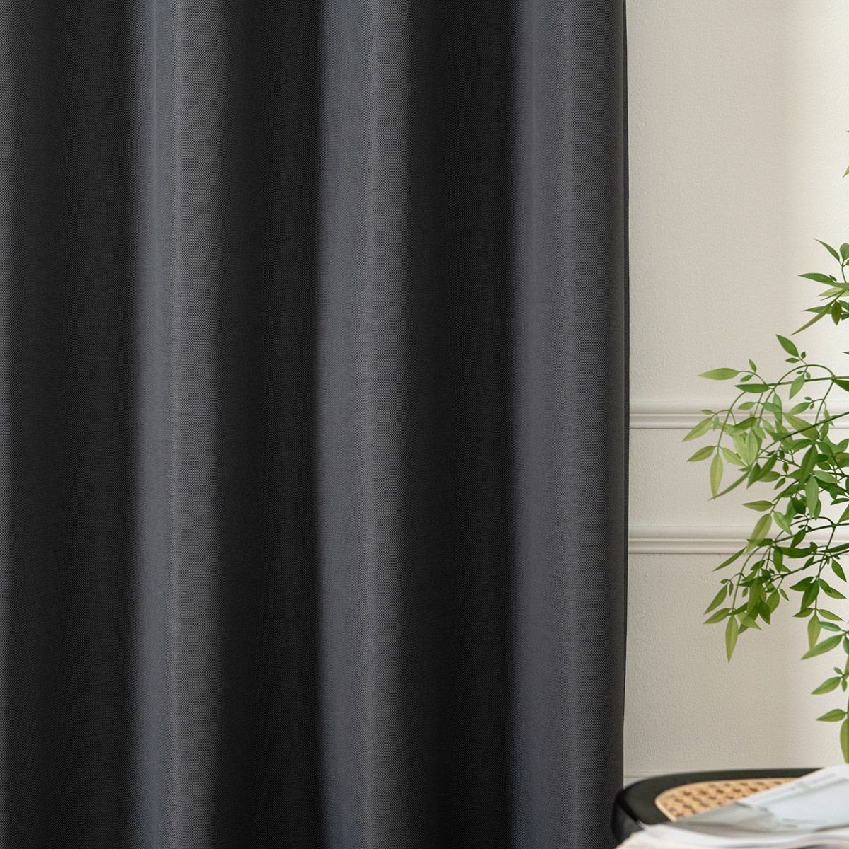 Beauty Home Κουρτίνα Blackout Jacquard σκίασης με 8 μεταλλικούς κρίκους Glare Art 8444 140x270 Ανθρακί - Image 5