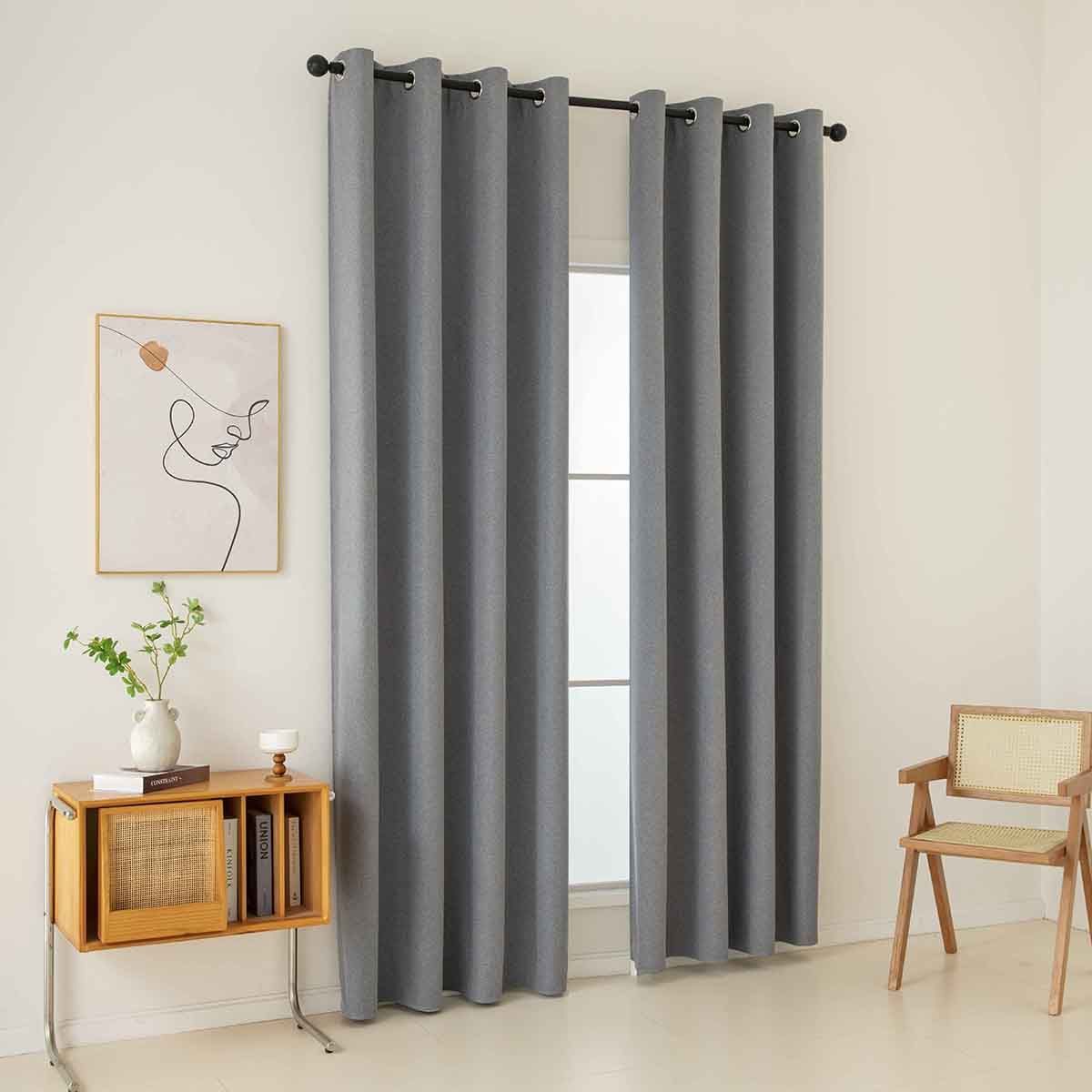 Beauty Home Ύφασμα κουρτίνας με το μέτρο Full Blackout σκίασης Total Art 8446 Φ280 Ανθρακίτης - Image 2