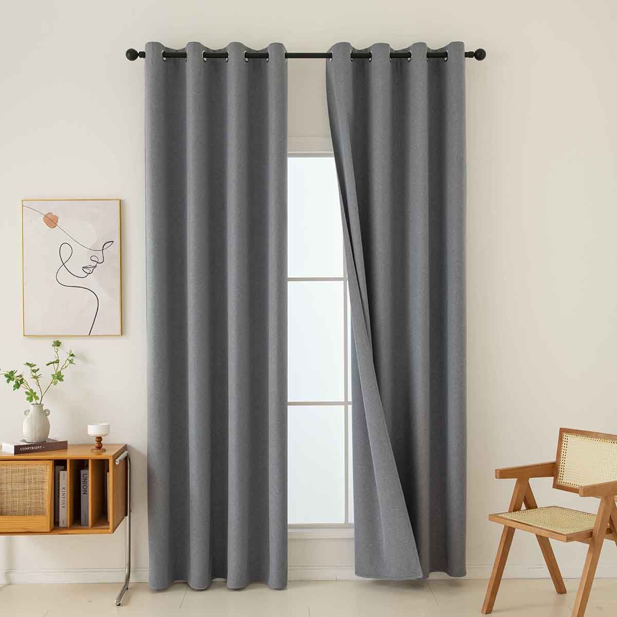Beauty Home Ύφασμα κουρτίνας με το μέτρο Full Blackout σκίασης Total Art 8446 Φ280 Ανθρακίτης - Image 7
