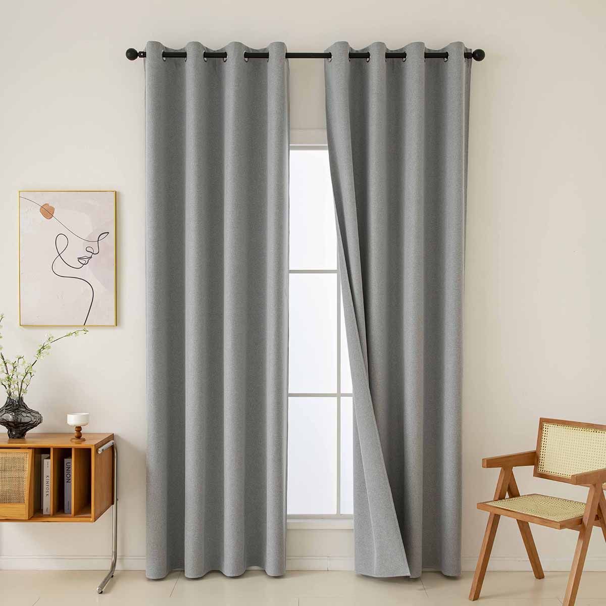 Beauty Home Ύφασμα κουρτίνας με το μέτρο Full Blackout σκίασης Total Art 8446 Φ280 Γκρι - Image 8