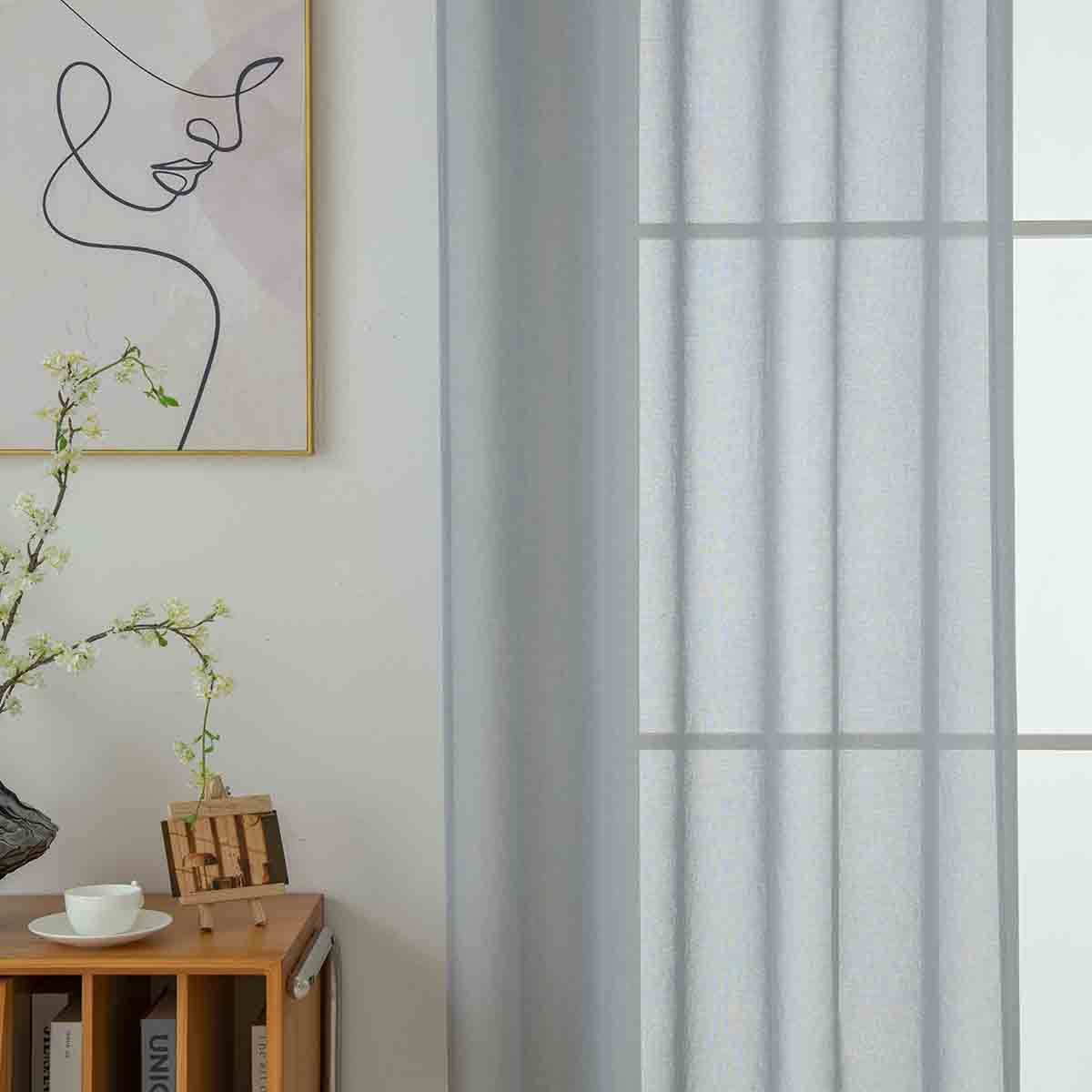 Beauty Home Ύφασμα κουρτίνας με το μέτρο γάζα Sharp Art 8448 Φ300 Γκρι - Image 2