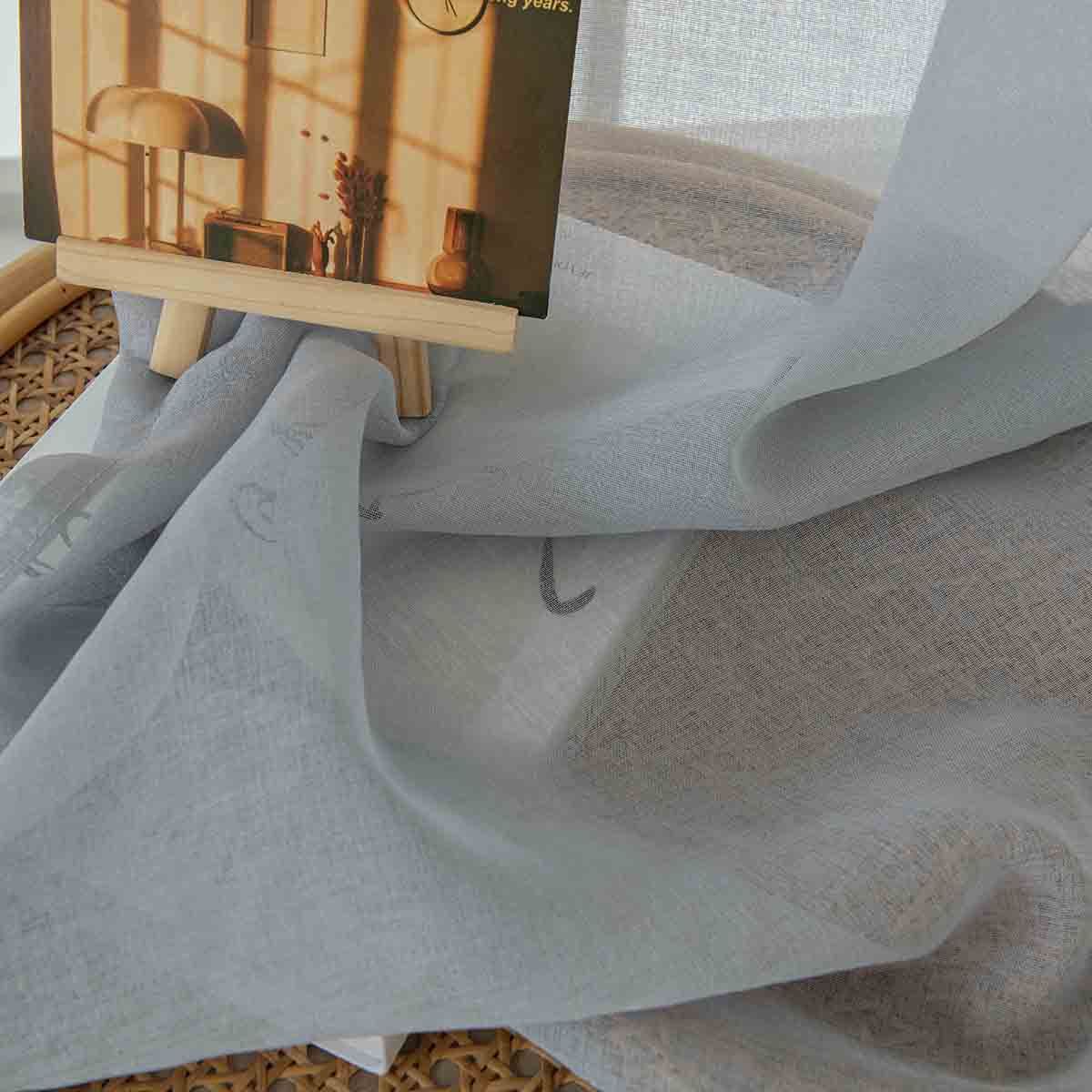 Beauty Home Ύφασμα κουρτίνας με το μέτρο γάζα Sharp Art 8448 Φ300 Γκρι - Image 5