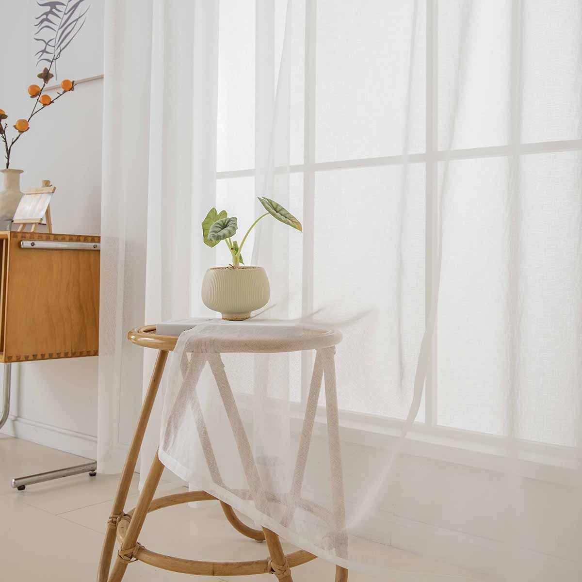 Beauty Home Ύφασμα κουρτίνας με το μέτρο γάζα Sharp Art 8448 Φ300 Εκρού - Image 4