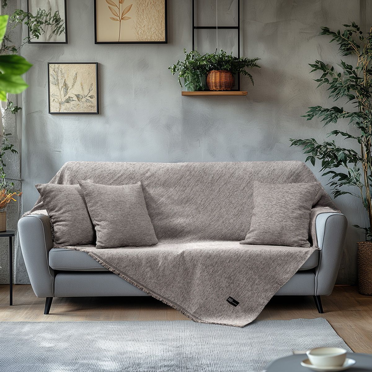 Beauty Home Ριχτάρι Τριθέσιο Art 8646 170x290 Γκρι