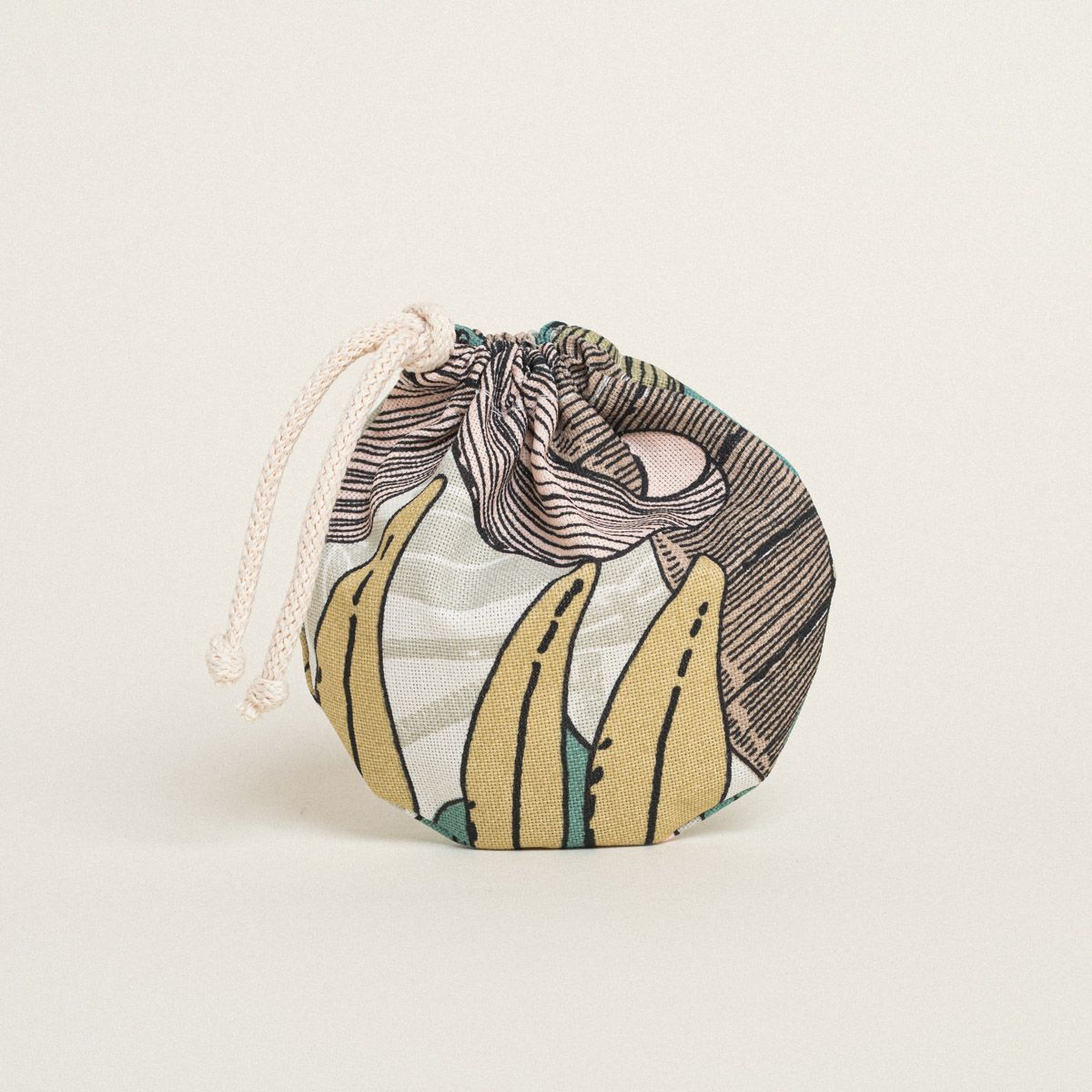 Beauty Home ΠΟΥΓΚΙ ΟΒΑΛ ΜΕ ΚΟΡΔΟΝΙ 13 x 14 cm ΤΡΟΠΙΚΟ ΠΑΣΤΕΛ