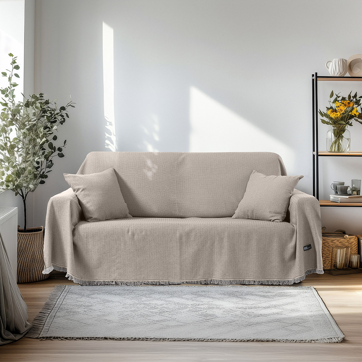 Beauty Home Ριχτάρια σετ 2τμχ Amos Art 8720 (170x240+170x290) Γκρι