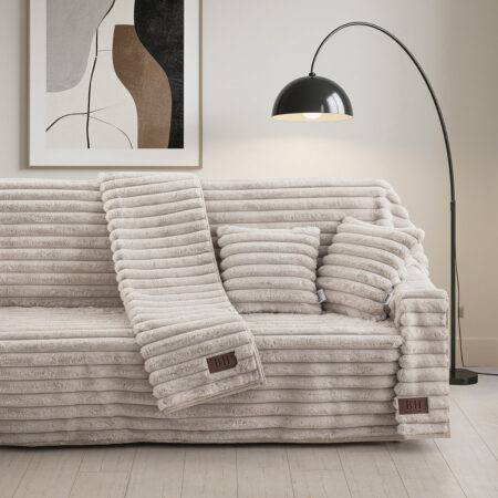 Beauty Home Γούνινο ριχτάρι Τριθέσιο Stripe Art 8725 180x300 Μπεζ