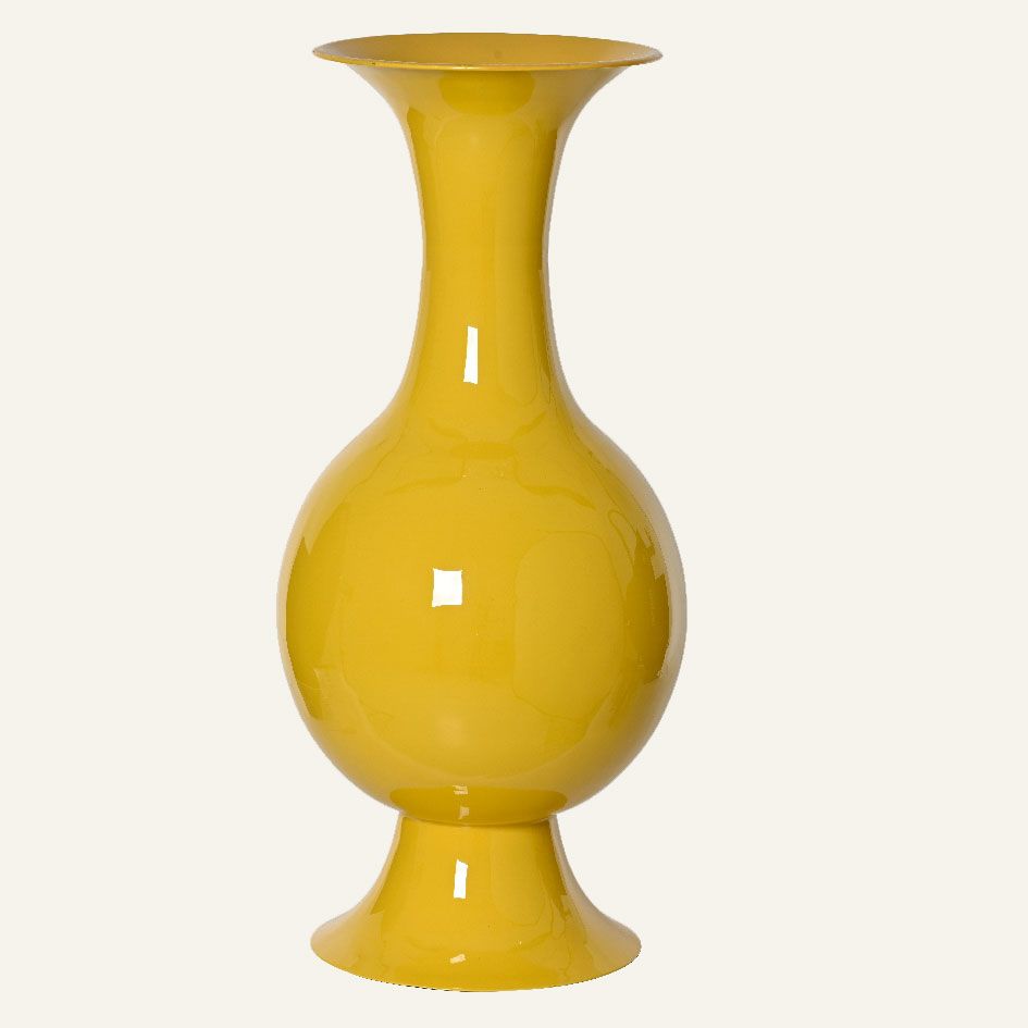 Beauty Home Μεταλλικό Βάζο Κίτρινο 25 x 56 cm - Image 2
