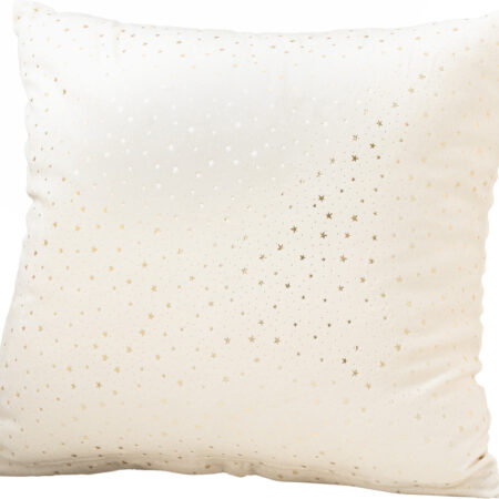 Beauty Home Μαξιλαροθήκη 45 x 45 cm Βελούδο Εκρού Με Χρύσα Αστέρια