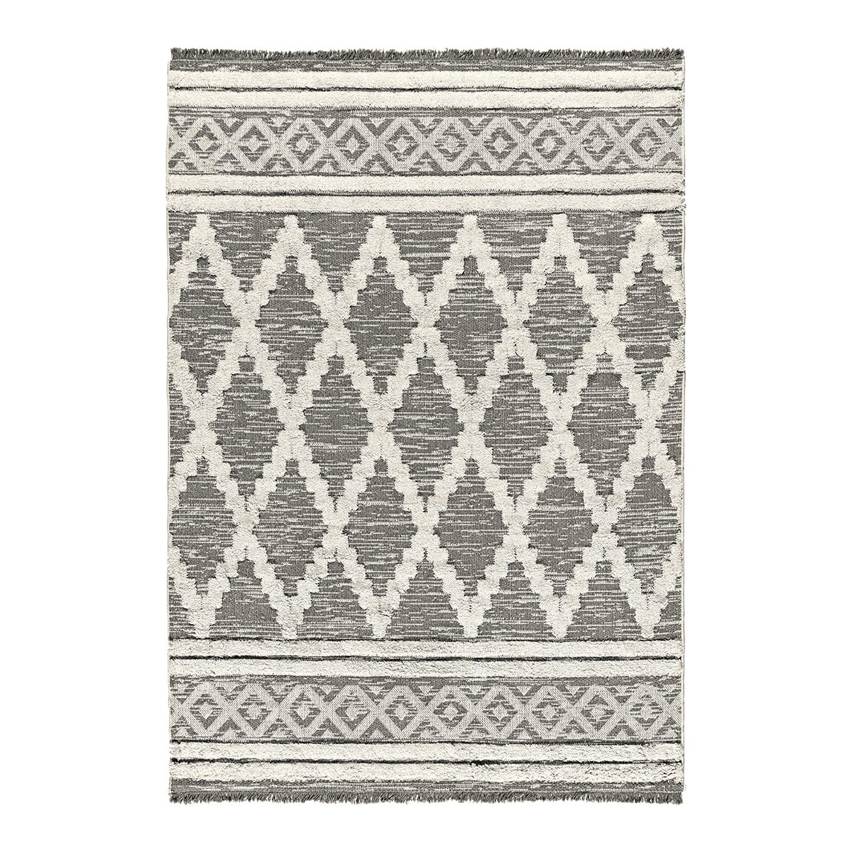 Beauty Home Χαλί βαμβακερό Morocotton 9235 150x220 Γκρι