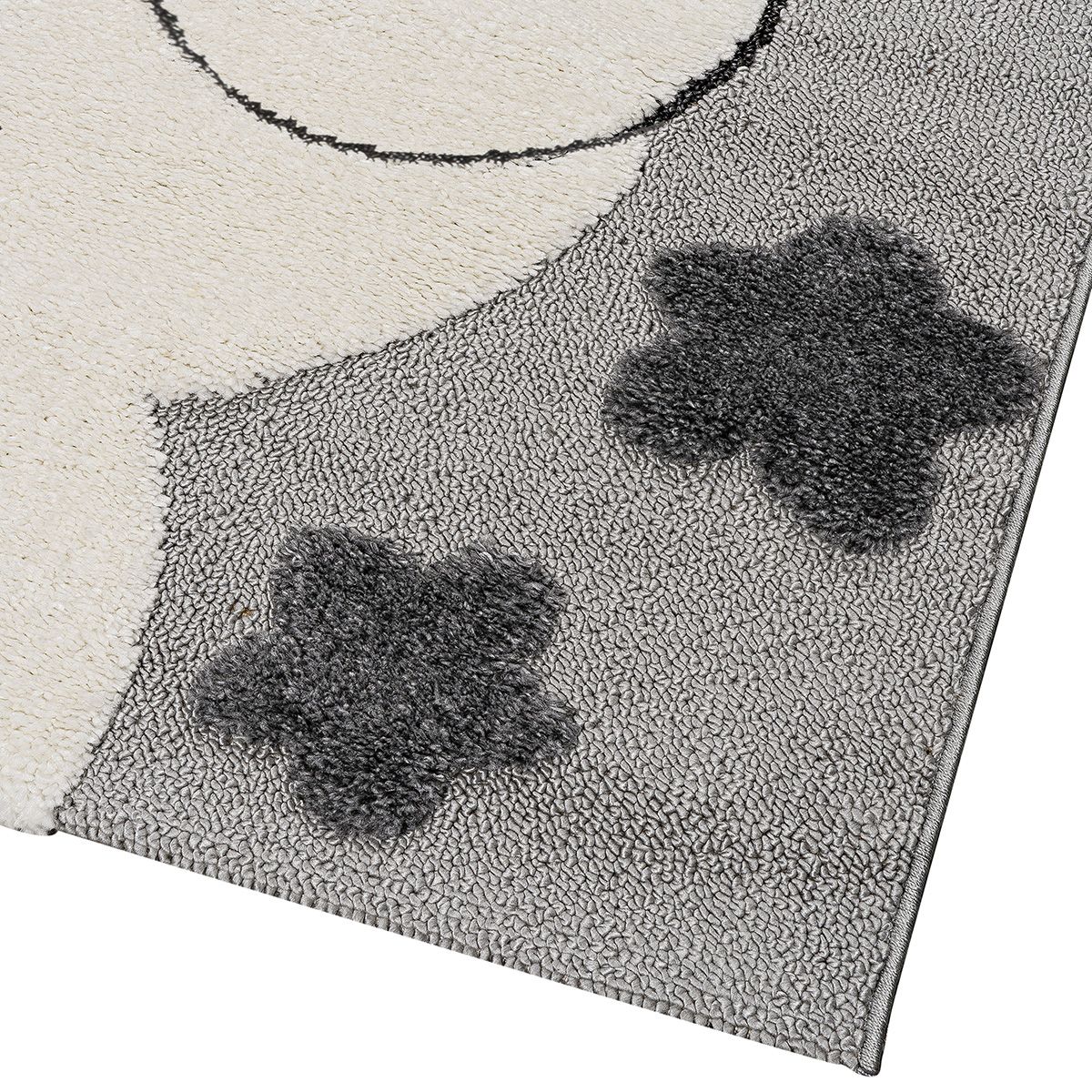 Beauty Home Χαλί Loop Art 9557 133x190 Grey White Γκρι Λευκό - Image 3