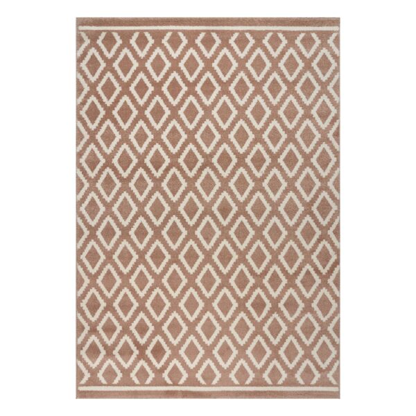 Beauty Home Πατάκι Vibe Art 9575 67x150 Pink White Ροζ Λευκό