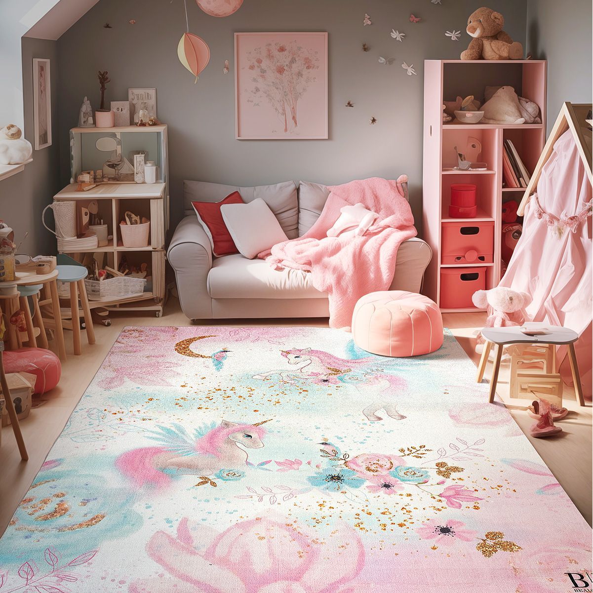 Beauty Home Χαλί παιδικό Fun Art 9588 135x180 Ροζ - Image 2