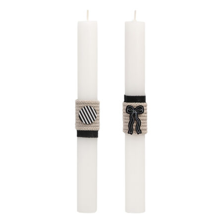 Beauty Home ΛΑΜΠΑΔΑ ΛΕΥΚΗ 25cm ΣΕΤ 2τμχ. ΑΣΠΡΟΜΑΥΡΑ ΣΧΕΔΙΑ