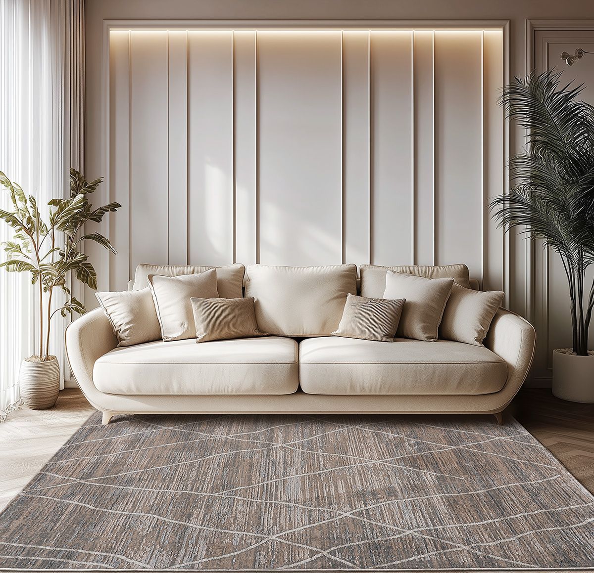 Beauty Home Χαλί Serena Art 9834 133x190 Μπεζ,Γκρι - Image 2