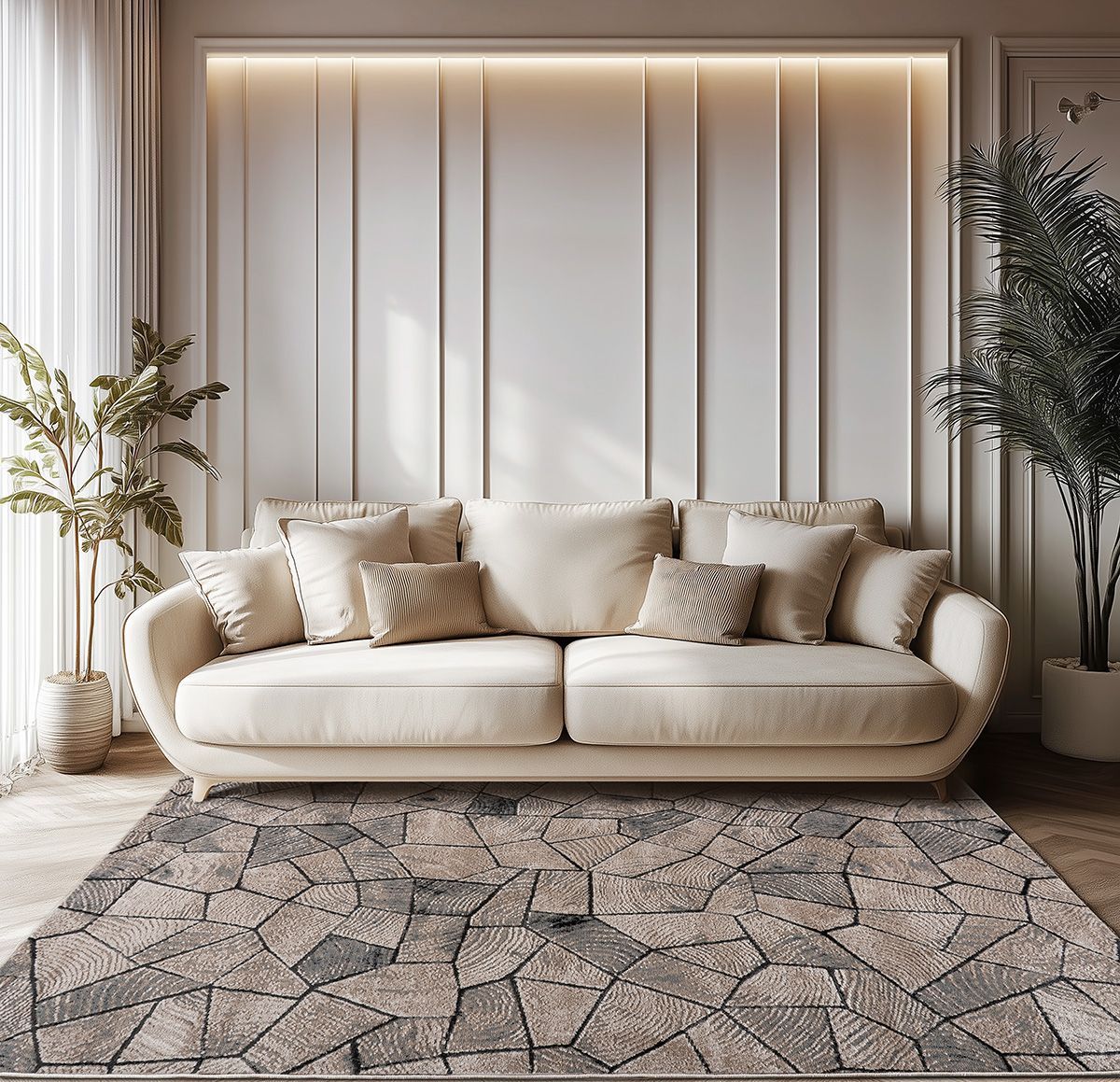 Beauty Home Χαλί Serena Art 9837 160x230 Μπεζ,Γκρι - Image 2