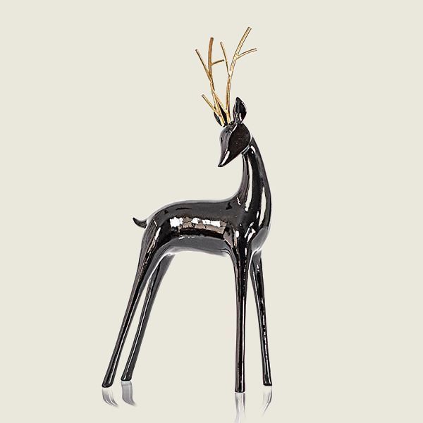 Beauty Home ΕΛΑΦΙ ΜΑΥΡΟ, ΜΕ ΧΡΥΣΑ ΚΕΡΑΤΑ, 40cm